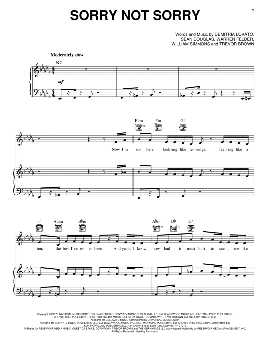 Sorry Not Sorry A Cappella scores gallery preview page 1