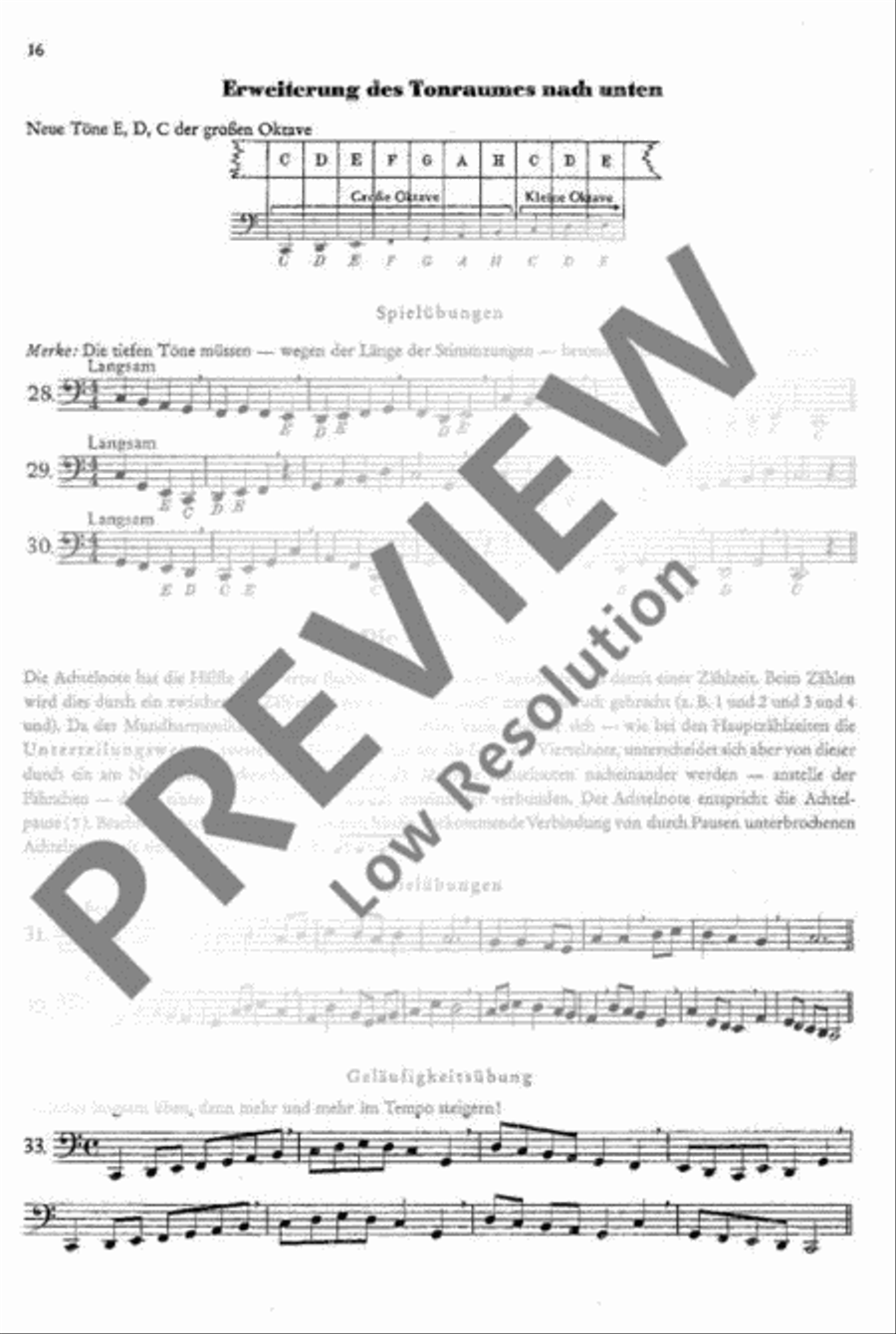 Schule für die Hohner Bass-Mundharmonika Harp scores gallery preview page 17