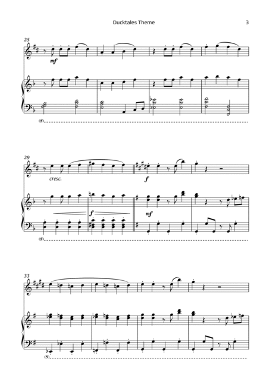 Ducktales Theme Baritone Saxophone scores gallery preview page 3