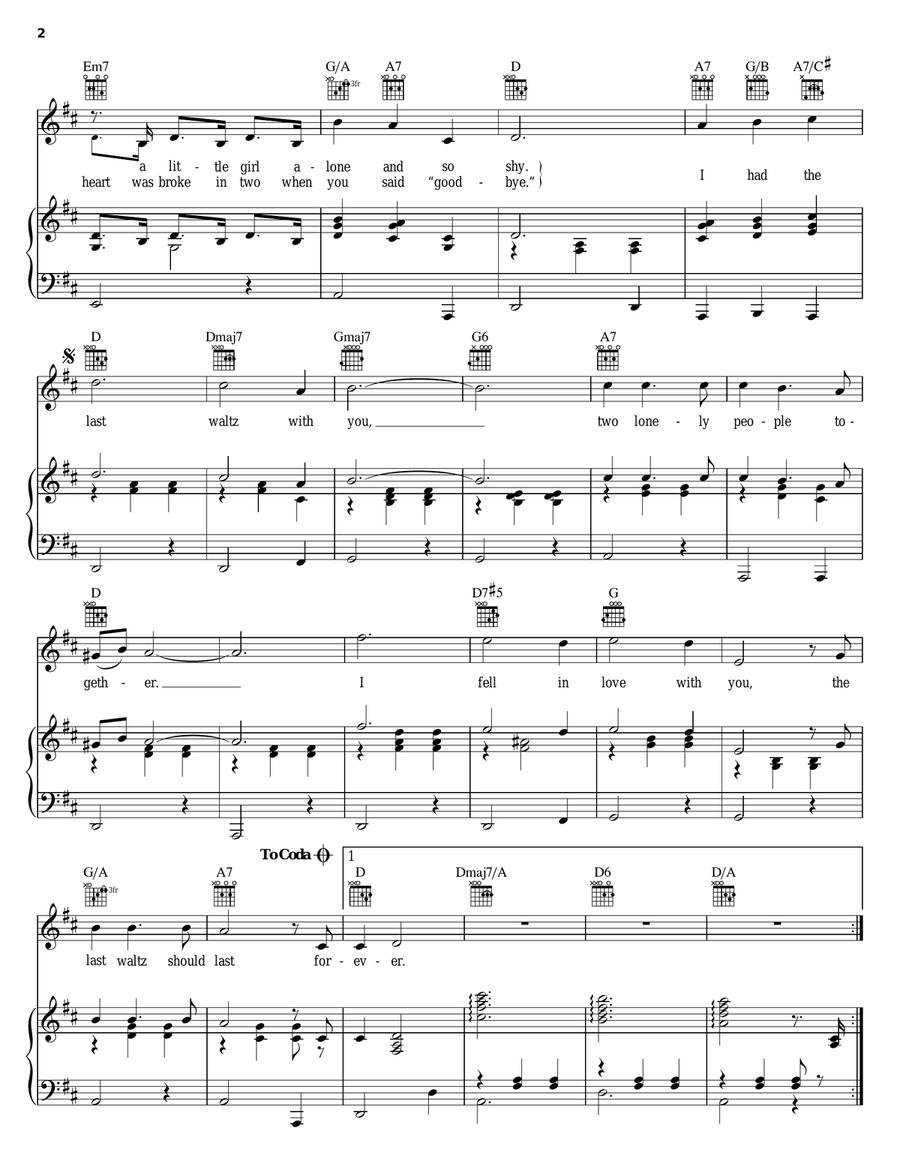 The Last Waltz The Last Waltz Piano, Vocal, Guitar scores gallery preview page 2
