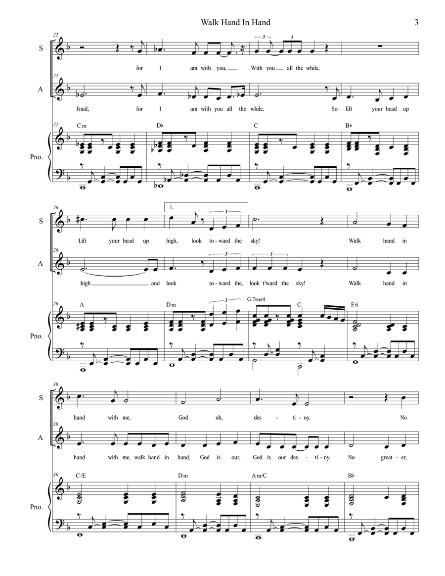Walk Hand In Hand Alto Voice scores gallery preview page 3