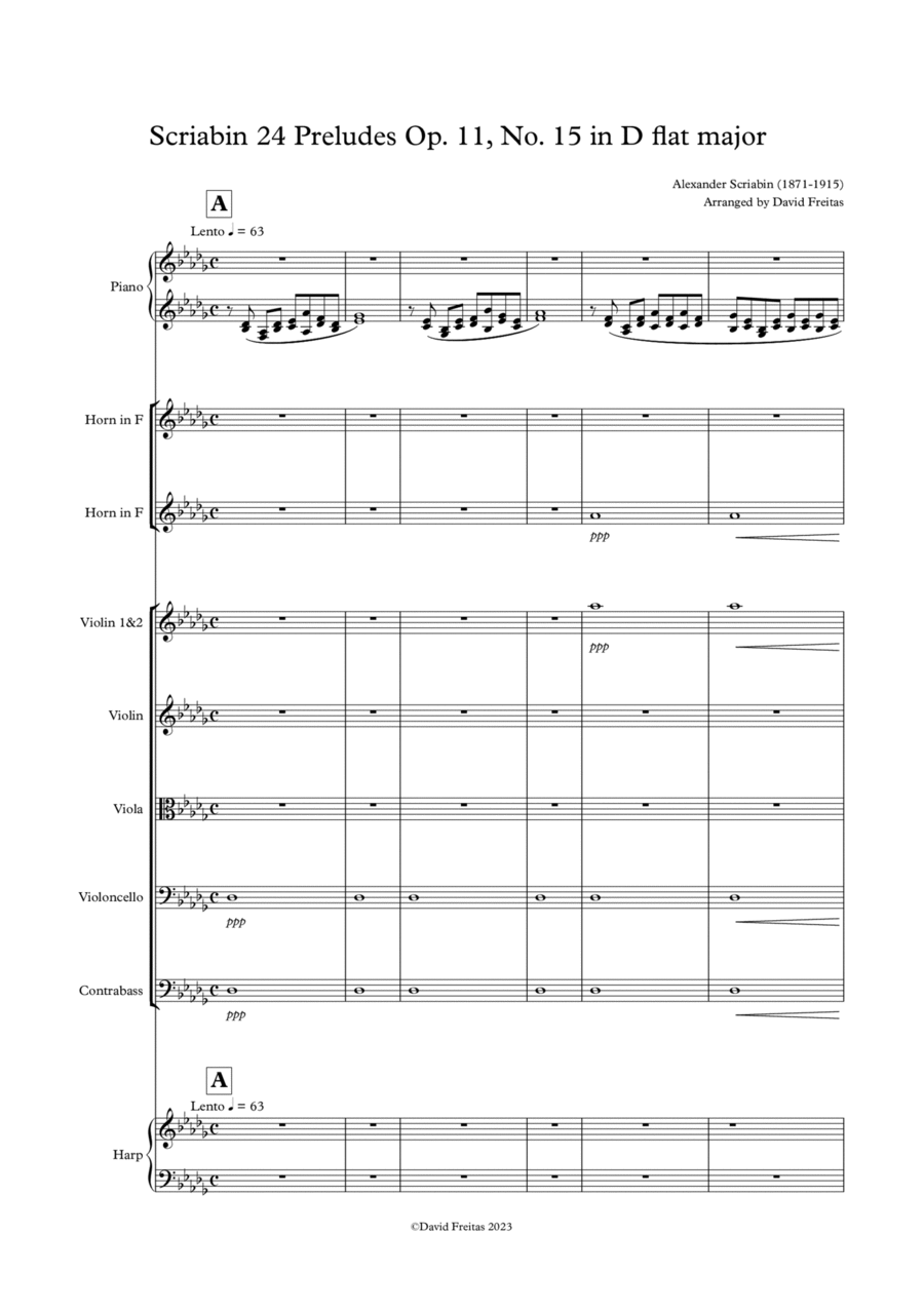 Scriabin 24 Preludes Op 11, No 15 Horn scores gallery preview page 1