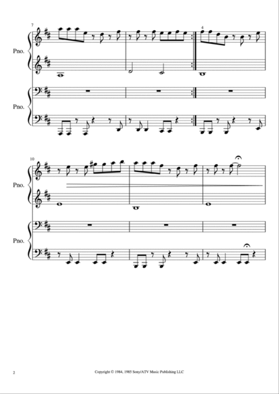Take On Me Easy Piano scores gallery preview page 2