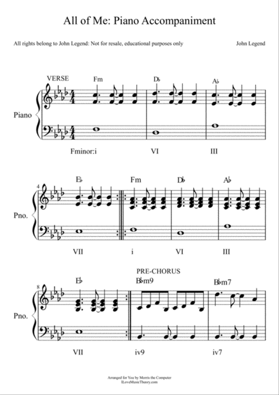 All Of Me Voice scores gallery preview page 1