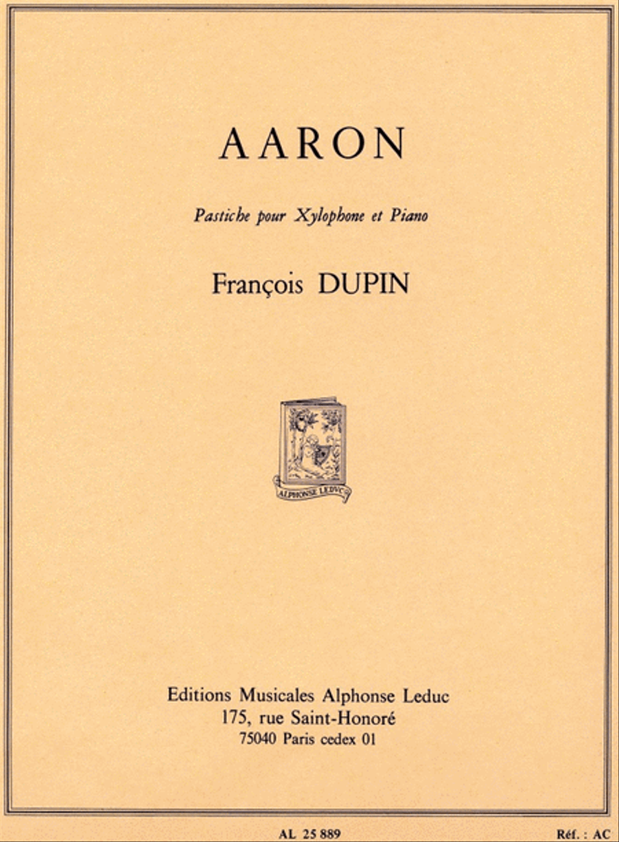 Aaron, Pastiche (percussion(s) & Piano) Piano Accompaniment scores gallery preview page 1
