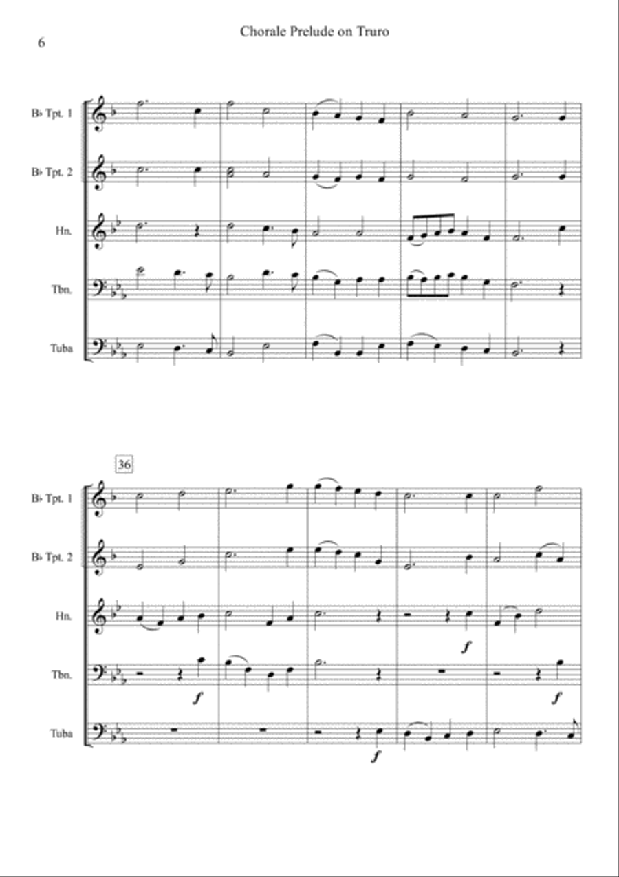 Chorale Prelude on Truro - Brass Quintet Brass Quintet scores gallery preview page 6