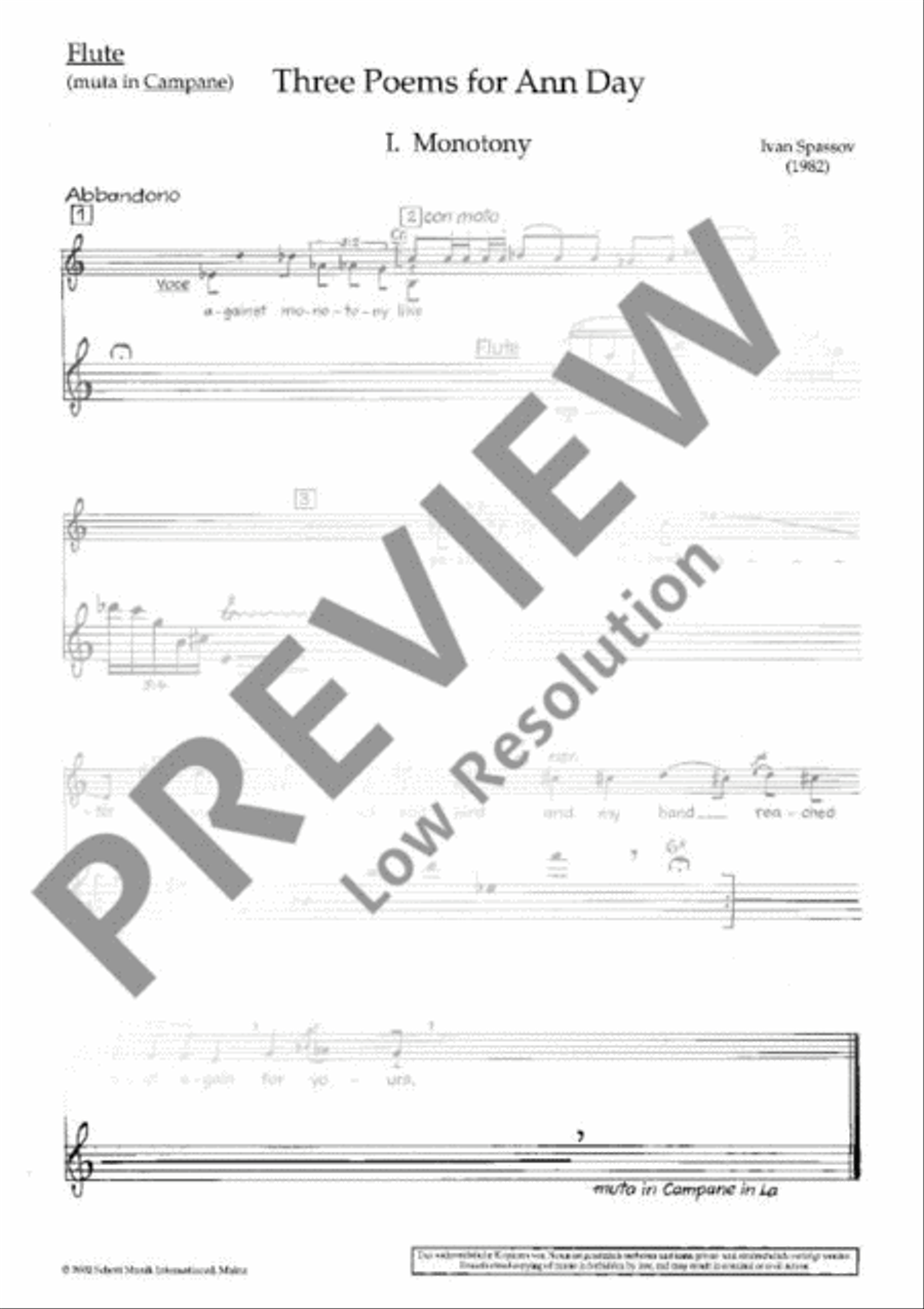 Three Poems for Ann Day Flute scores gallery preview page 17