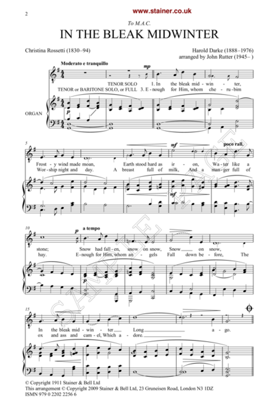In the bleak midwinter. TTBB arr Rutter TTBB scores gallery preview page 2