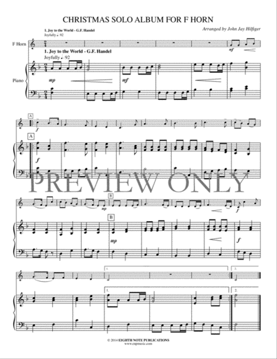 Christmas Solo Album for F Horn Horn scores gallery preview page 2