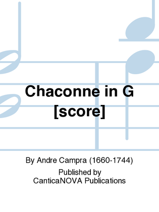 Book cover for Chaconne in G [score]