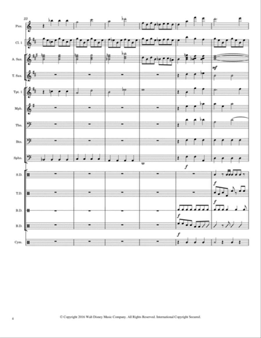 Gravity Falls (main Theme) Marching Band scores gallery preview page 4