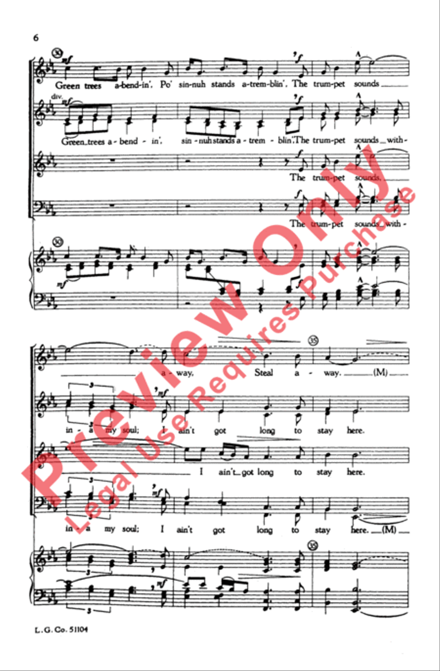 Steal Away 4-Part scores gallery preview page 6