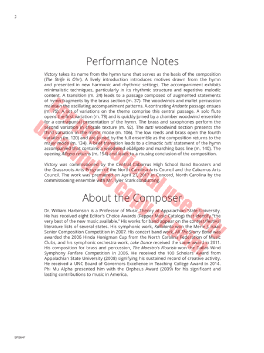 Victory Concert Band scores gallery preview page 3