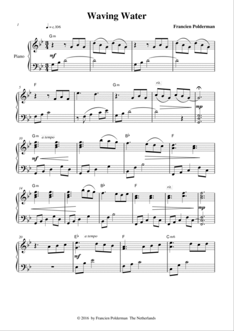Waving Water - Piano Solo Piano Solo scores gallery preview page 2