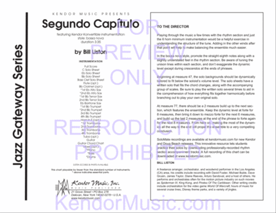 Segundo Capitulo (Full Score) Jazz Ensemble scores gallery preview page 2