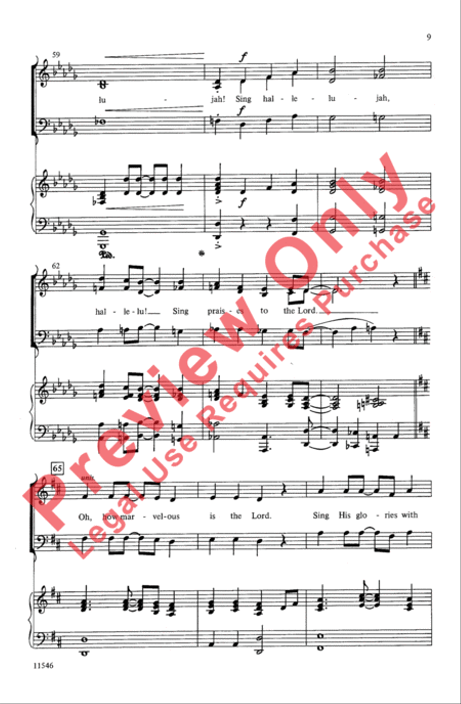 Oh, How Wonderful Is the Lord 3-Part scores gallery preview page 9