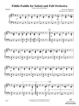 Fiddle-Faddle for Soloist and Full Orchestra: Piano Accompaniment