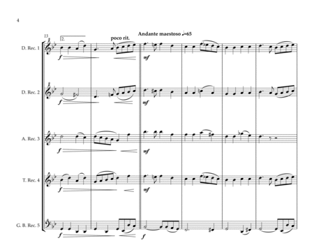 Ukrainian National Anthem for Recorder Quintet MFAO World National Anthem Series image number null