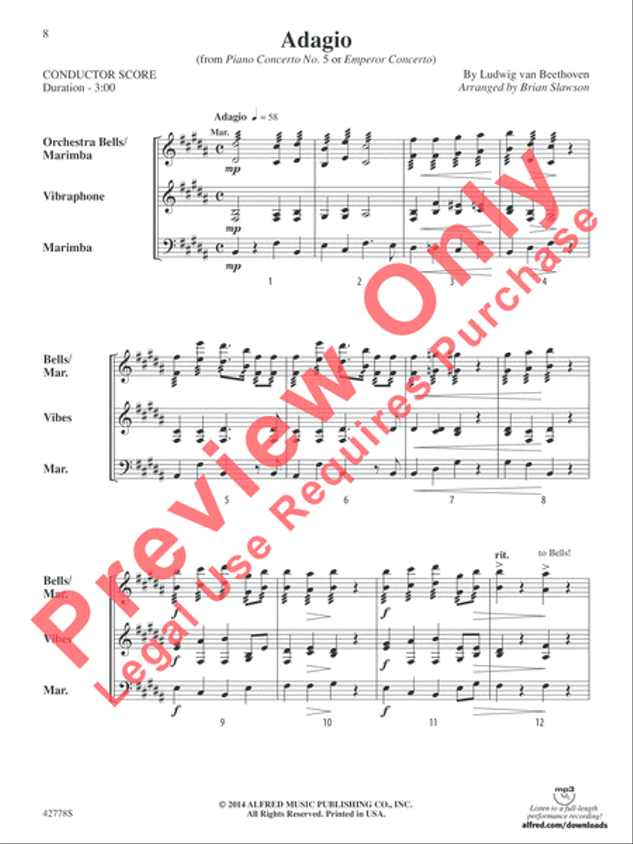 Classic Mallet Trios -- Beethoven Small Ensemble scores gallery preview page 9