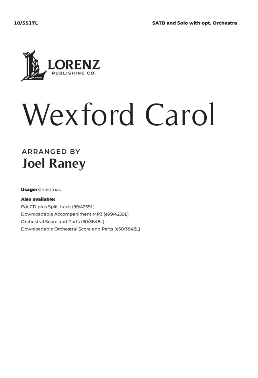 Wexford Carol 4-Part scores gallery preview page 1