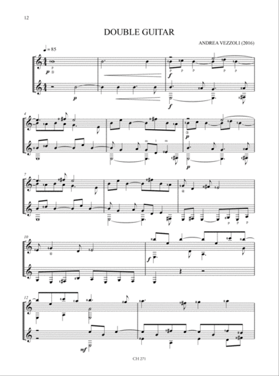 Double Guitar. 22 Easy to Intermediate Contemporary Pieces for 2 Guitars Acoustic Guitar scores gallery preview page 4