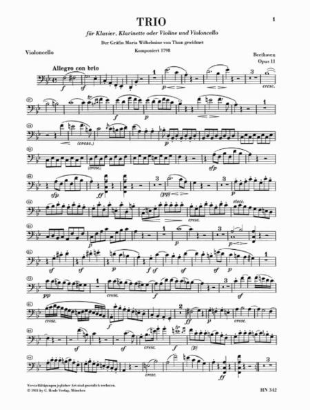 Clarinet Trios B Flat Major Op. 11 and E Flat Major Op. 38