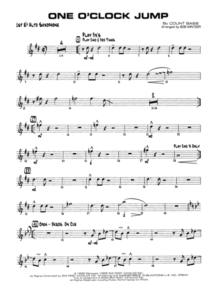 E-flat　Count　Sheet　Basie　Jump:　Music　Digital　One　Sheet　Music　Plus　Jazz　O'Clock　by　Saxophone　Alto　Ensemble
