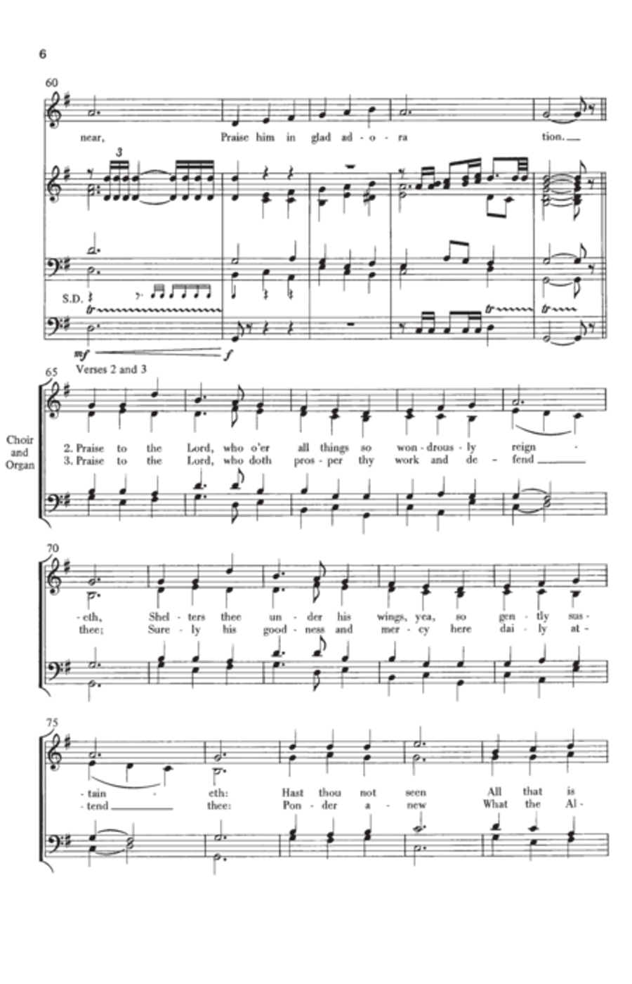 Praise to the Lord, the Almighty 4-Part scores gallery preview page 3