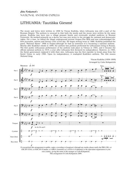 Lithuania National Anthem: Tautiðka Giesmë image number null