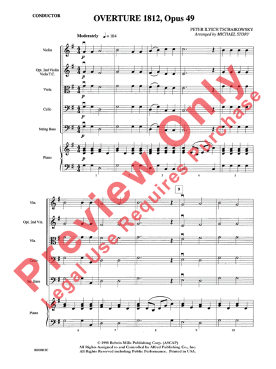 Overture 1812, Opus 49 String Orchestra scores gallery preview page 4