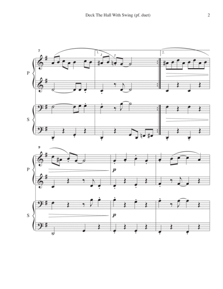 Deck The Hall With Swing (1 piano 4 hands) intermediate image number null