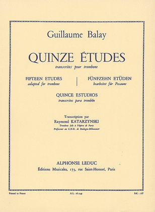 Book cover for 15 Etudes (trombone Solo)