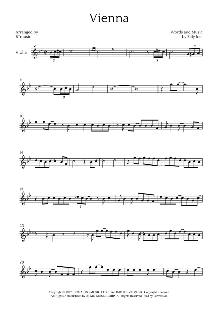 Vienna Violin Solo scores gallery preview page 1