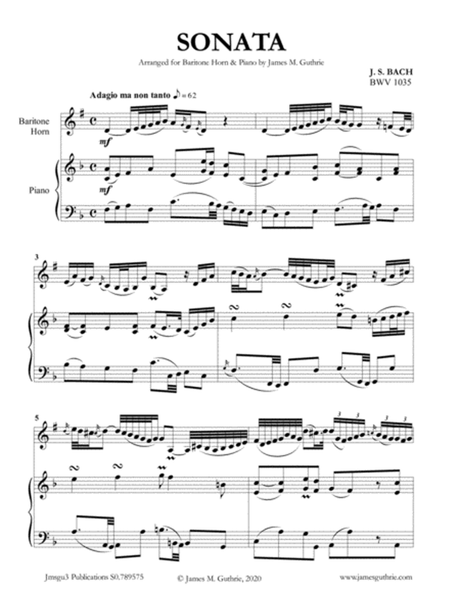 BACH: Sonata BWV 1035 for Baritone Horn & Piano image number null