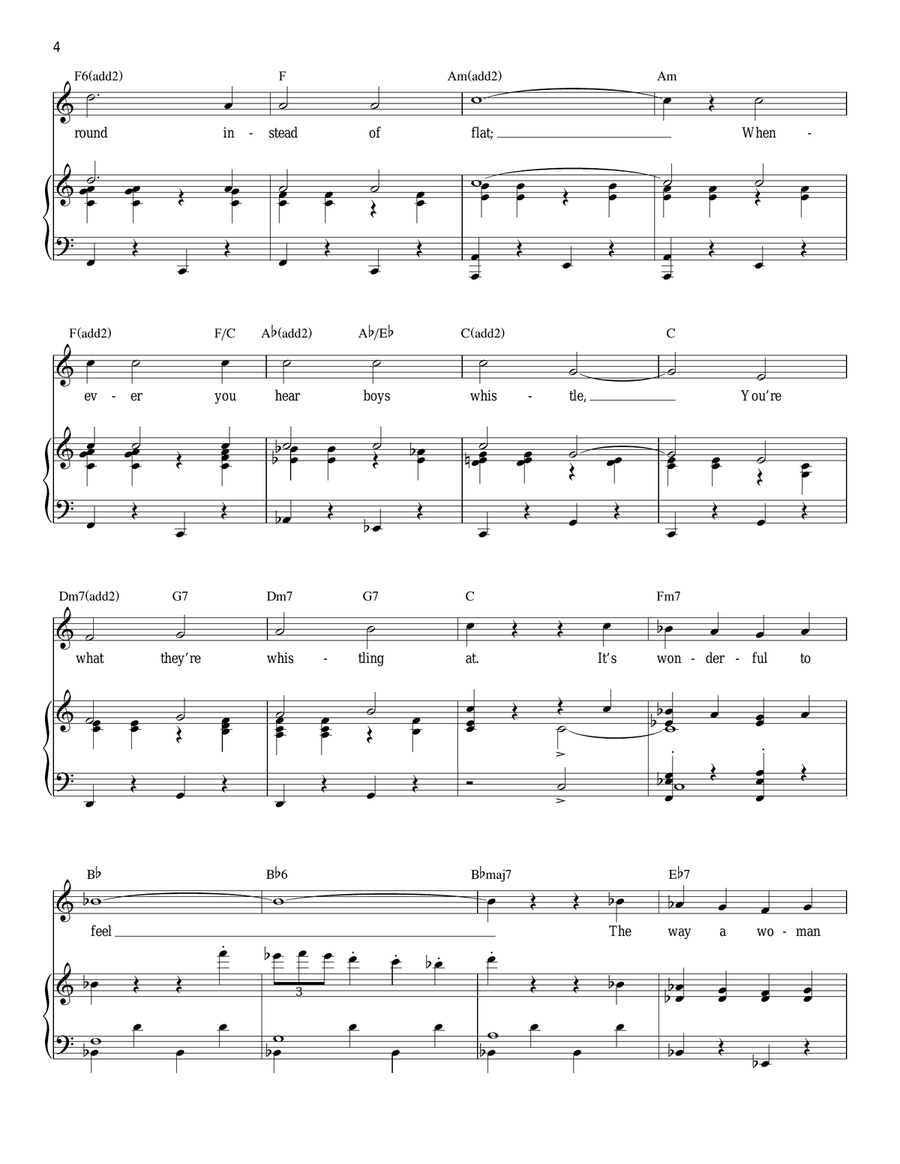 How Lovely To Be A Woman How Lovely To Be A Woman Piano, Vocal scores gallery preview page 4