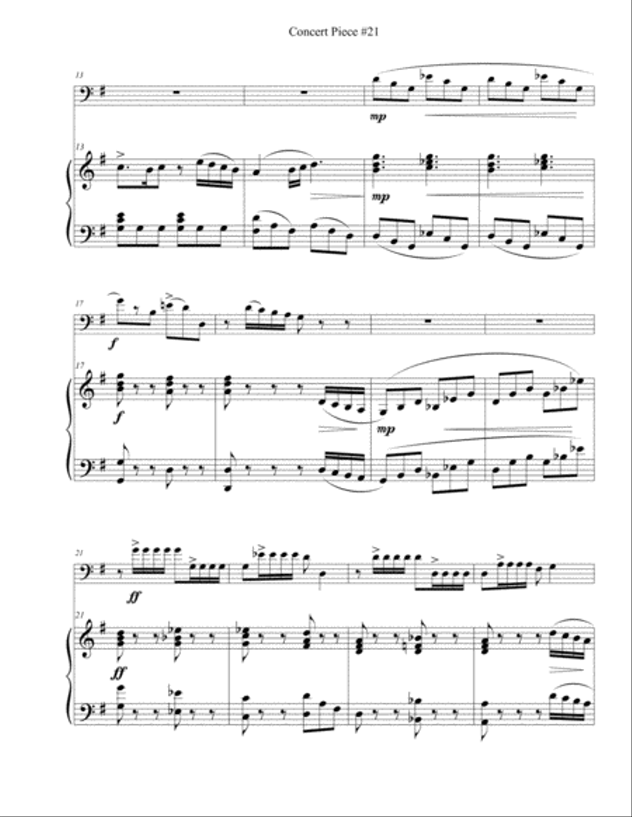 Concert Piece #21 Spirited gallop – Woeful lament (Ironic Waltz) Trombone Solo scores gallery preview page 5