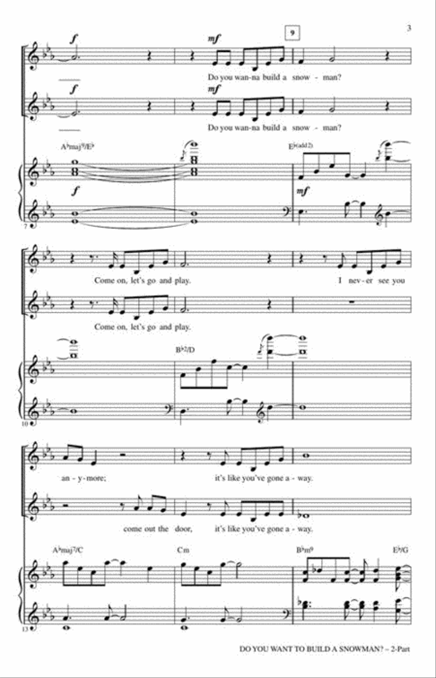 Do You Want to Build a Snowman? 2-Part scores gallery preview page 4