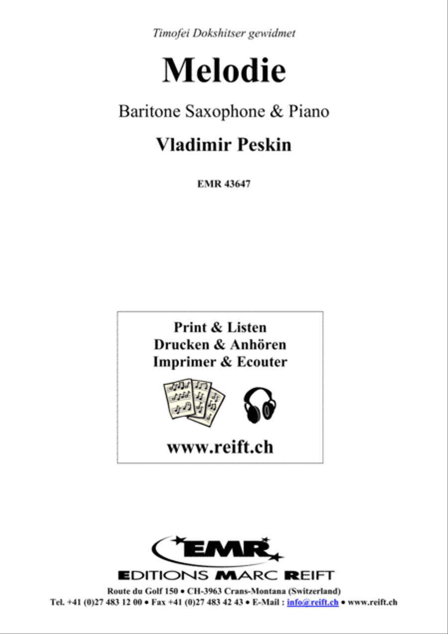 Melodie Melodie Baritone Saxophone scores gallery preview page 1