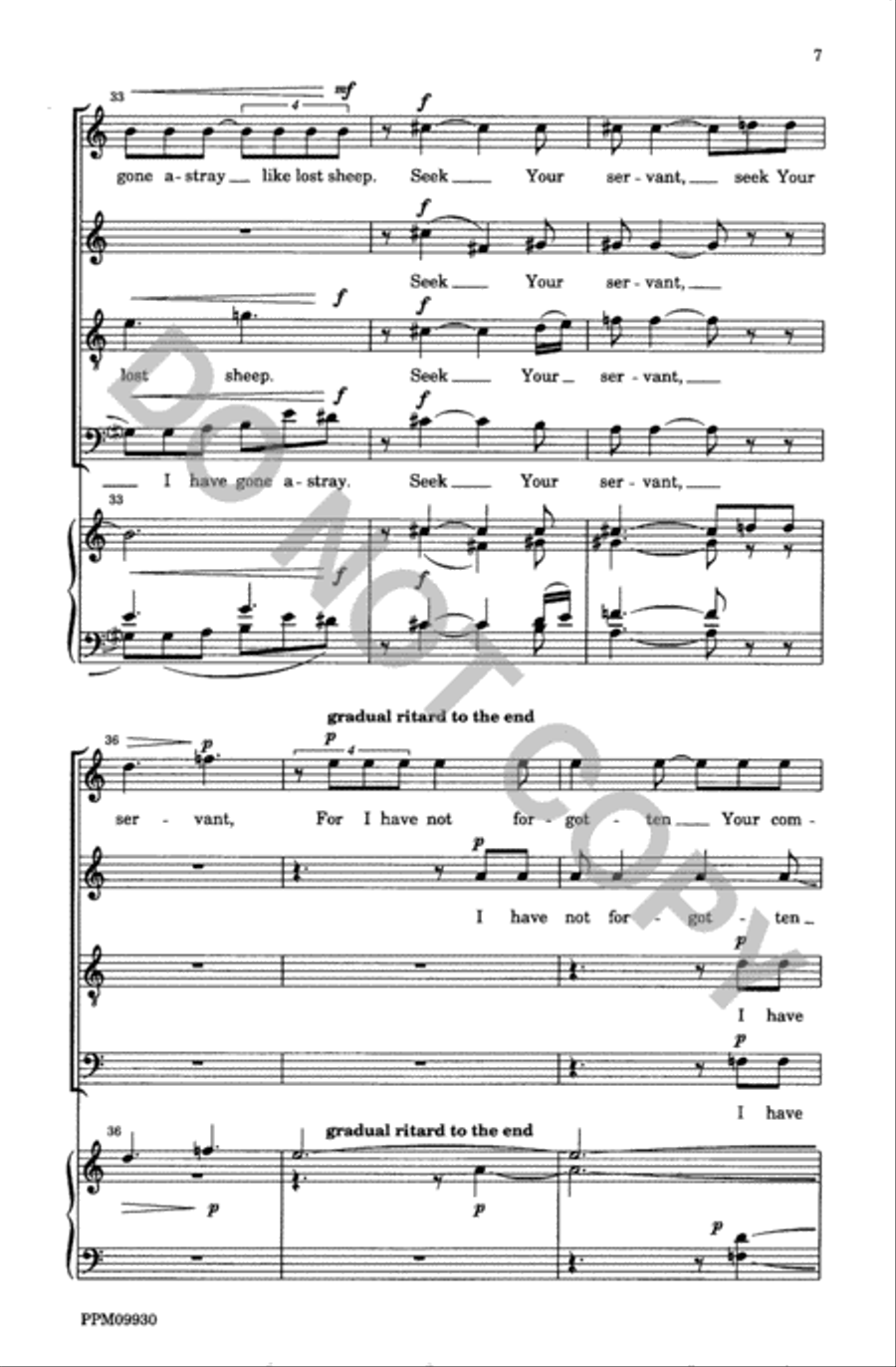 Seek Your Servant O God Seek Your Servant O God 4-Part scores gallery preview page 8
