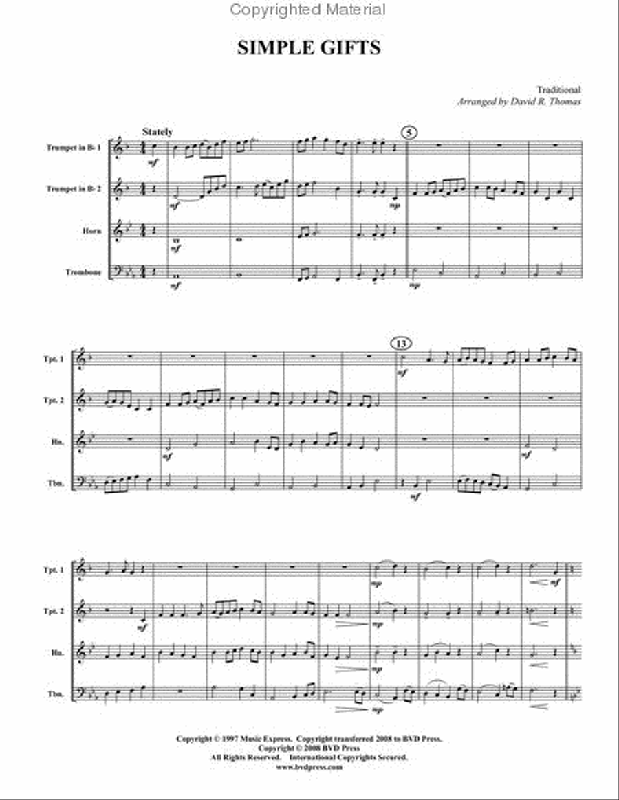 Festive Brass Album Brass Quartet scores gallery preview page 15