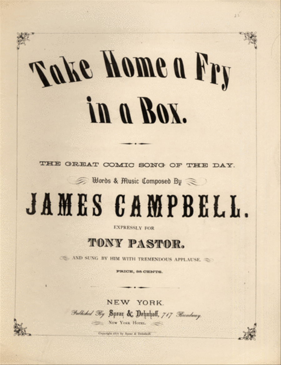 Take Home a Fry in a Box. The Great Comic Song of the Day Voice scores gallery preview page 1