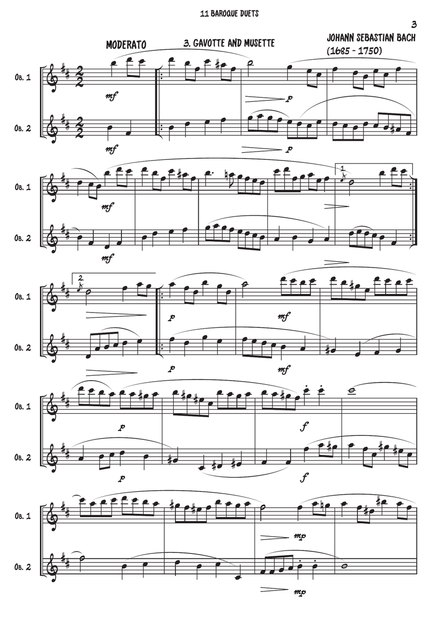 11 Baroque Oboe duets Woodwind Duet scores gallery preview page 4