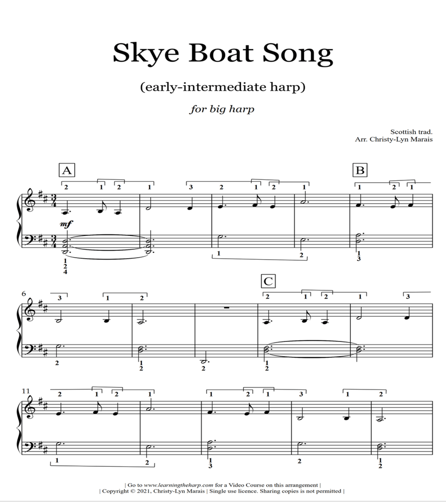 Skye Boat Song - Early-Intermediate for Harp image number null