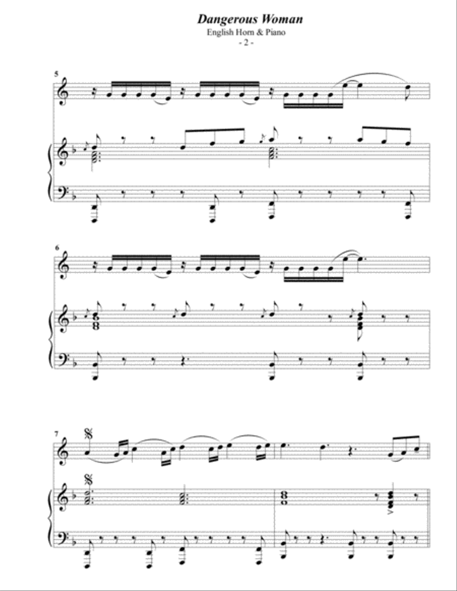 Dangerous Woman English Horn scores gallery preview page 2
