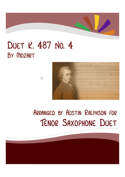 Mozart K. 487 No. 4 - tenor sax duet image number null