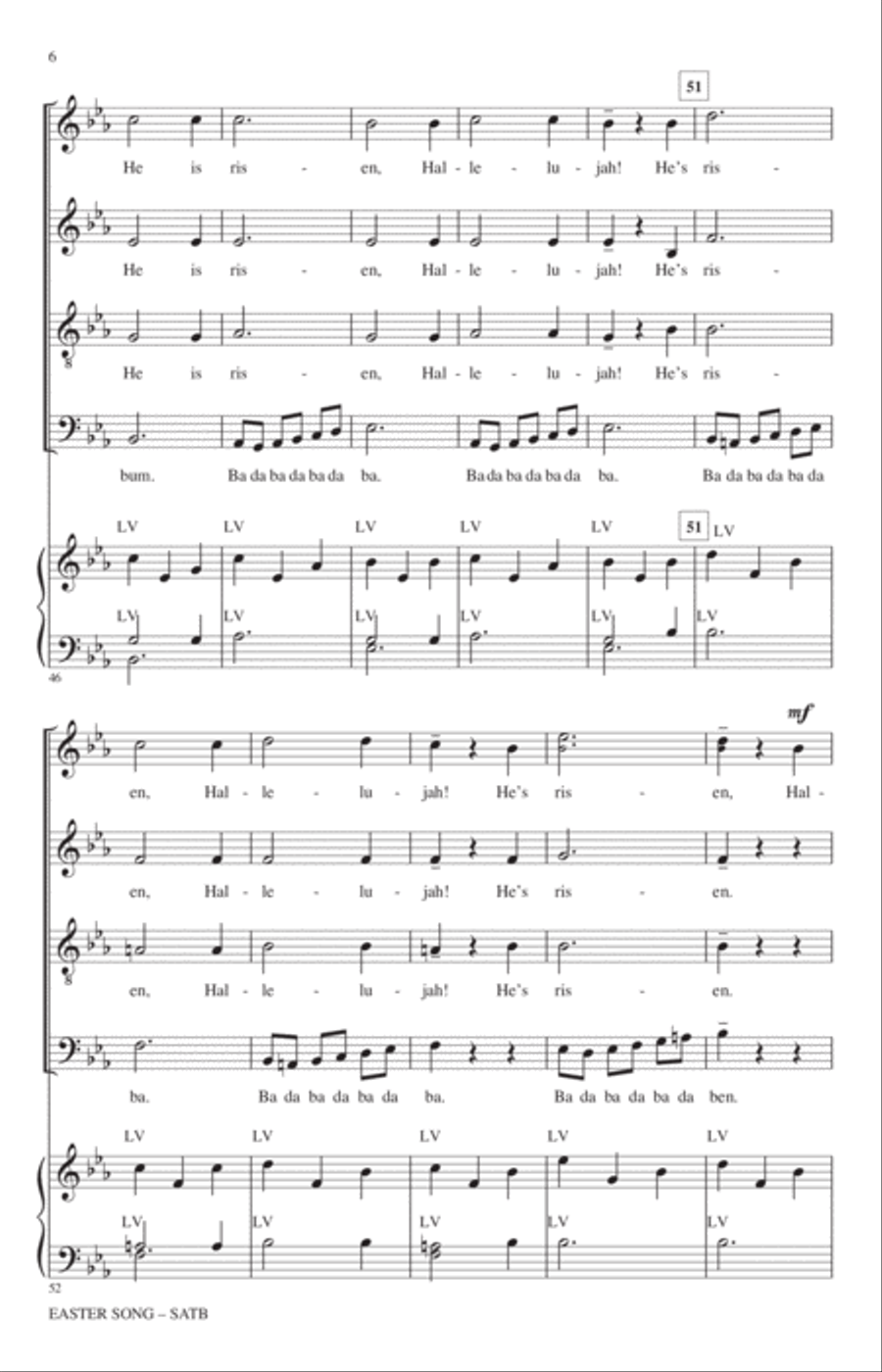Easter Song 4-Part scores gallery preview page 5