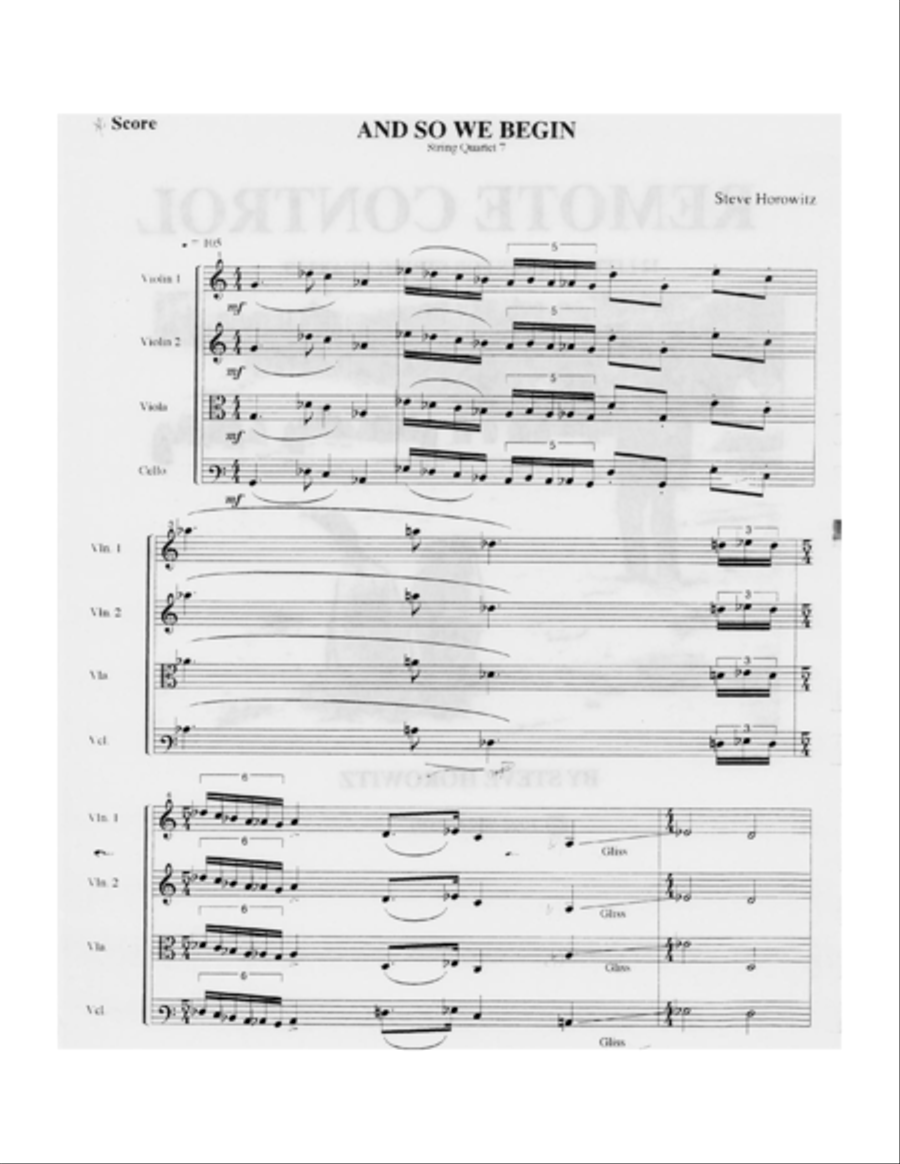 String Quartet #1-Remote Control String Quartet scores gallery preview page 3