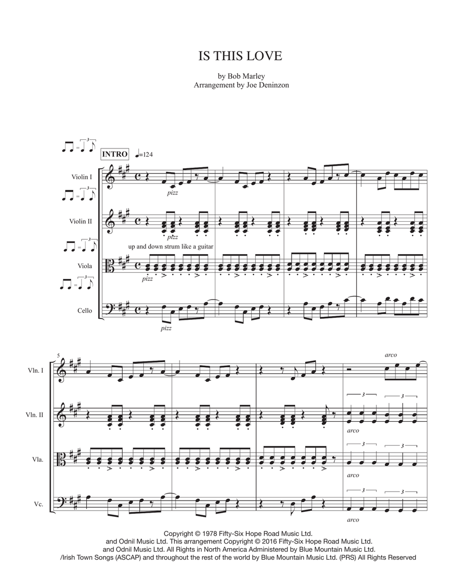 Is This Love String Quartet scores gallery preview page 1
