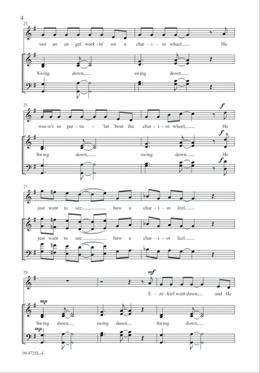 Swing Down, Sweet Chariot 4-Part scores gallery preview page 4