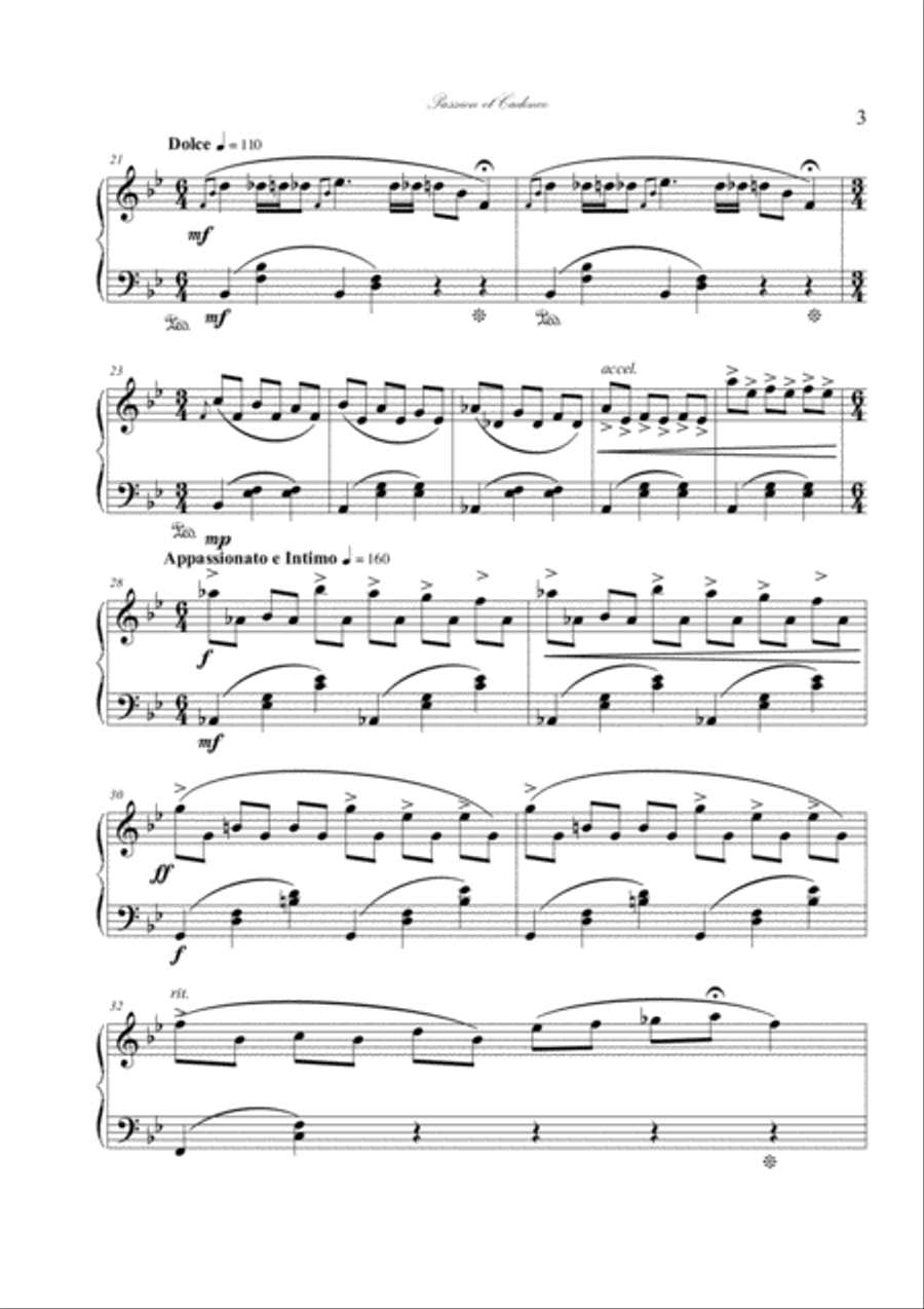 Passion et Cadence (Op. 11 Nocturne N°4 in Bb) Piano Solo scores gallery preview page 3